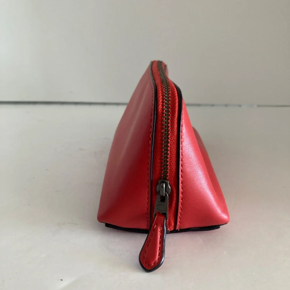 Coach Pac-Man Limited Edition Cosmetic Case Red Leather Cherries F56712 AS IS